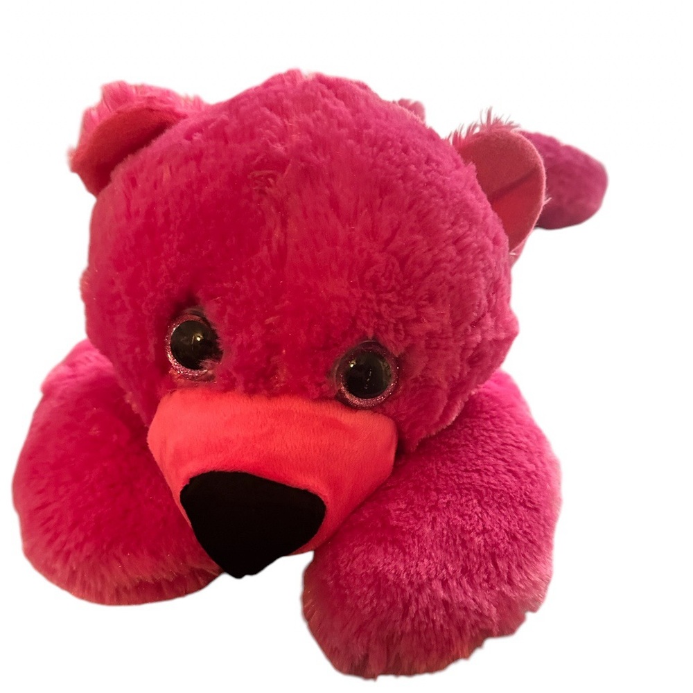 21” Good Stuff Fuchsia Pink Glitter Eyes Lying Flat Plush Stuffed Animal